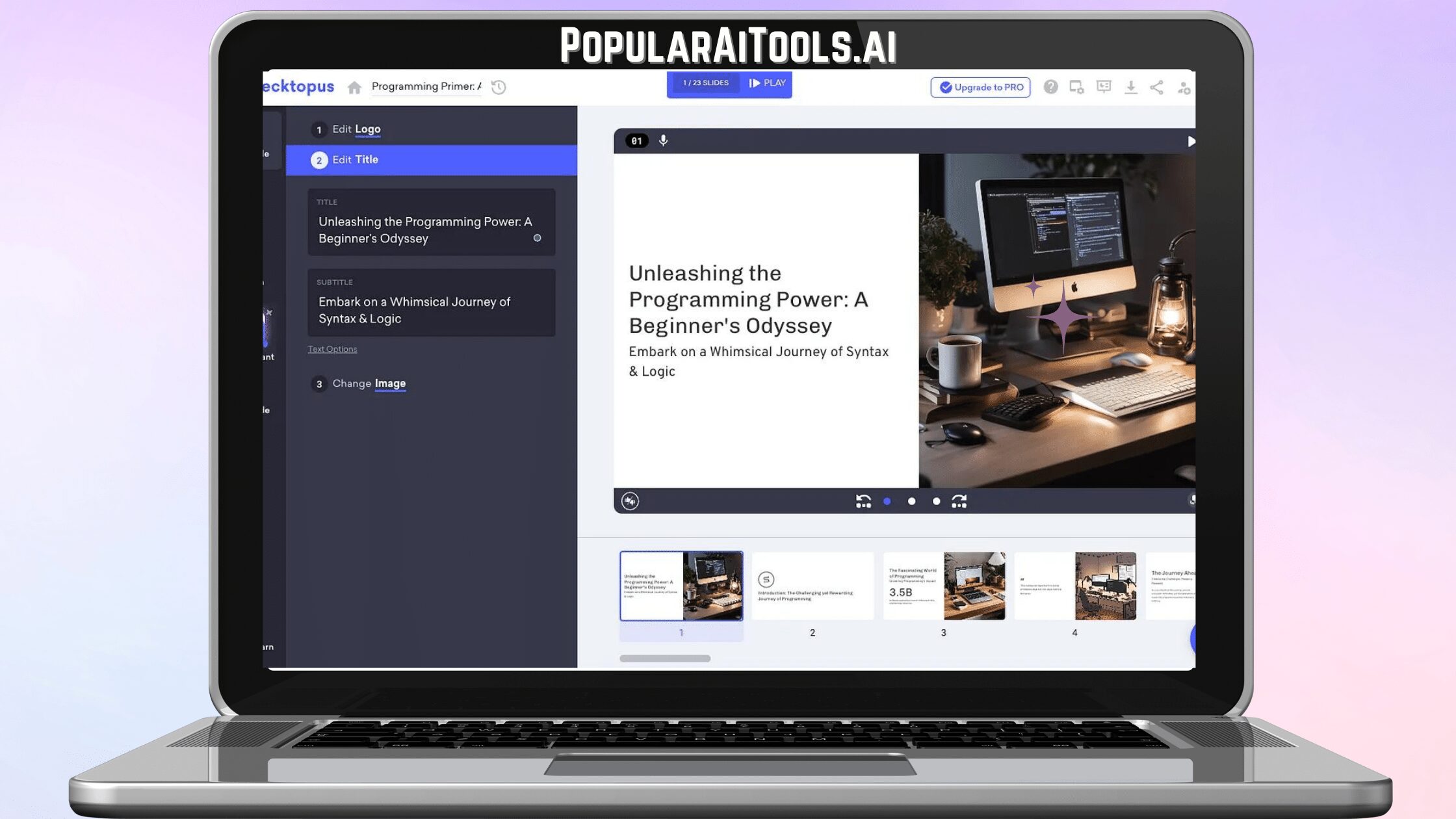 Analytics dashboard on Decktopus tracking audience engagement metrics for presentations.