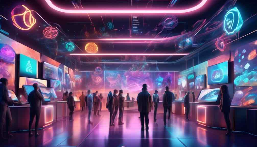 Image: A glowing computer screen with AI logo maker options in 2024.