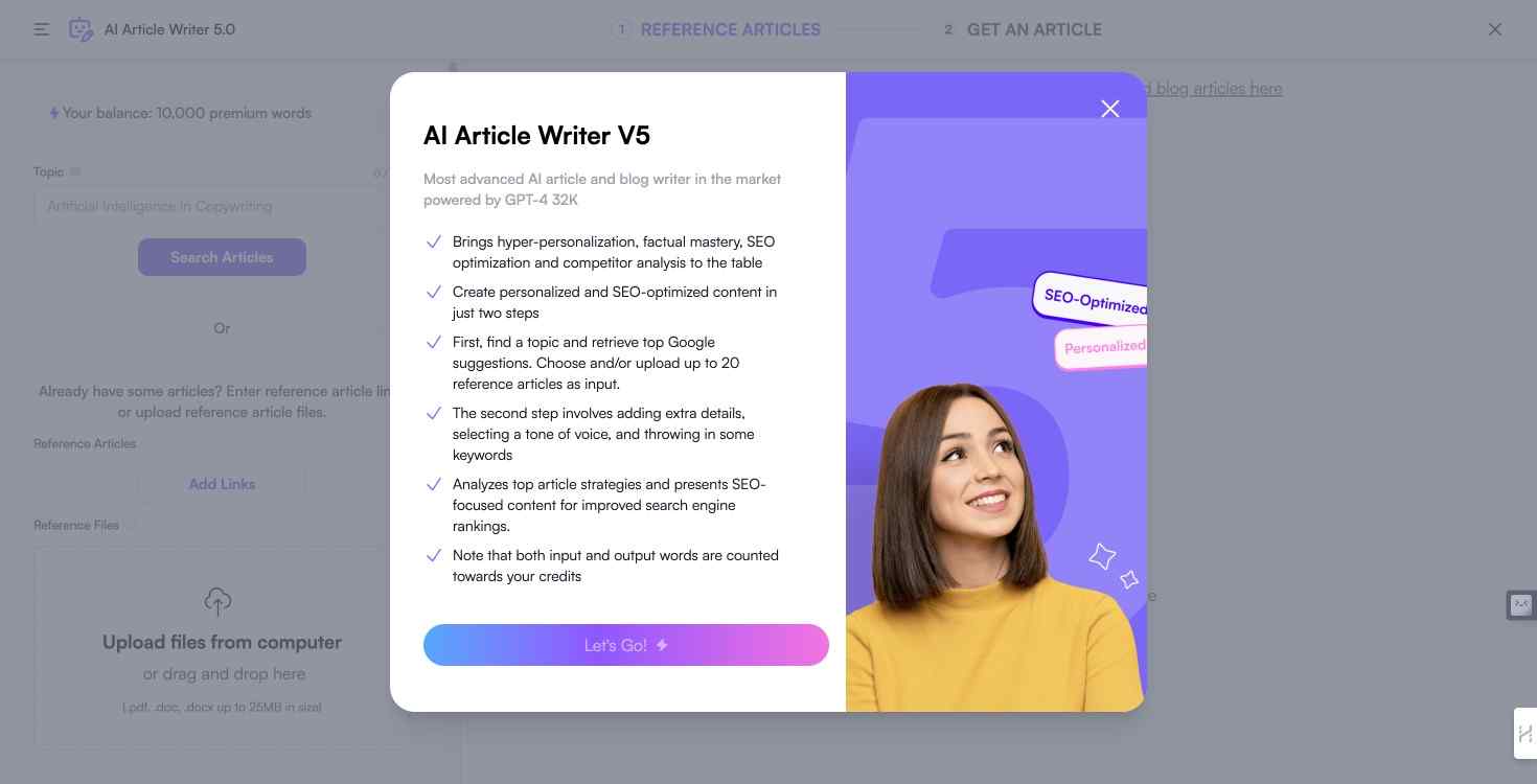 Analysis of Writesonic’s AI Article Writer V5: hyper-personalization, factual accuracy, and SEO-friendly content.