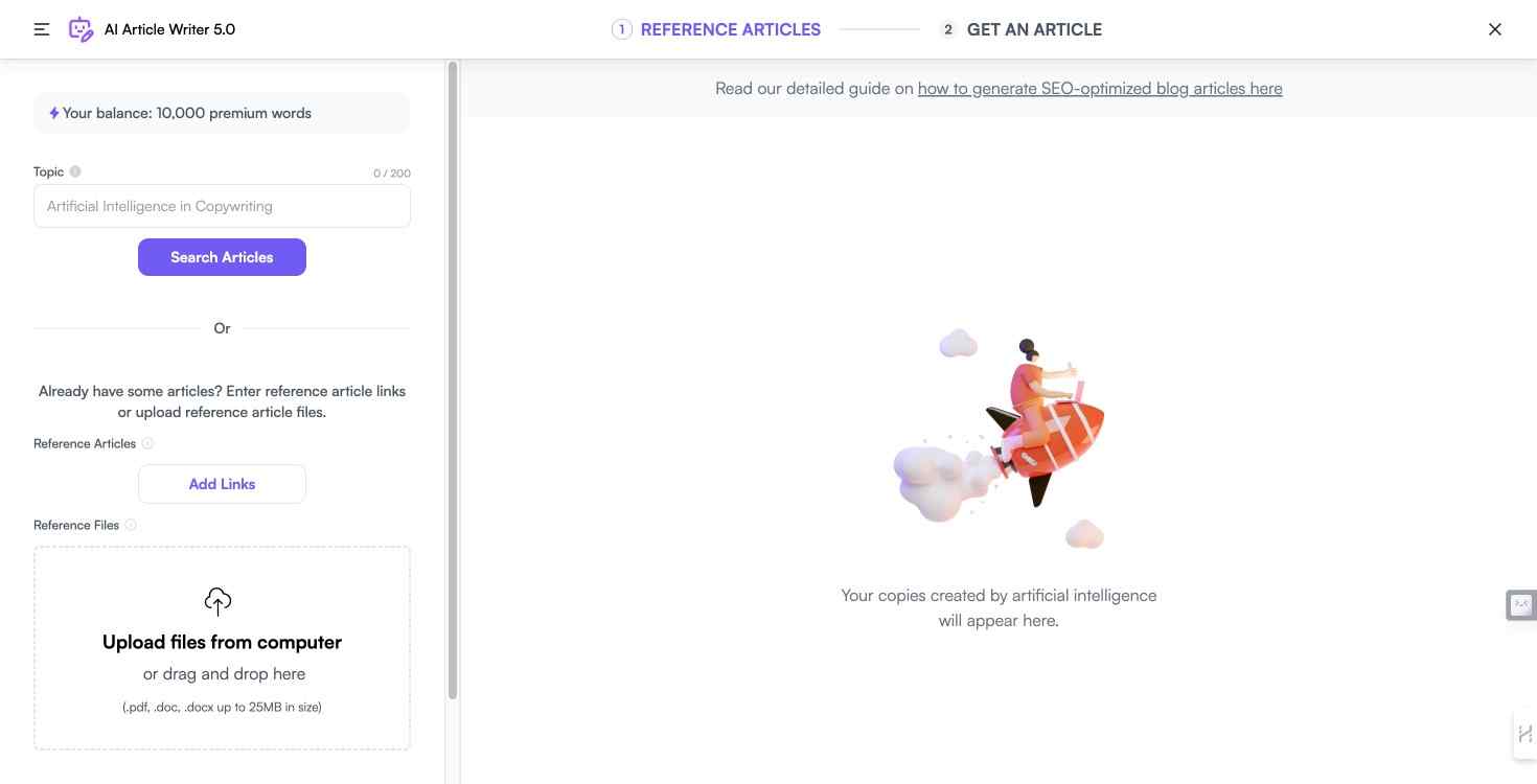 Step-by-step process of content creation using Writesonic’s AI Article Writer V5 for optimized online articles.
