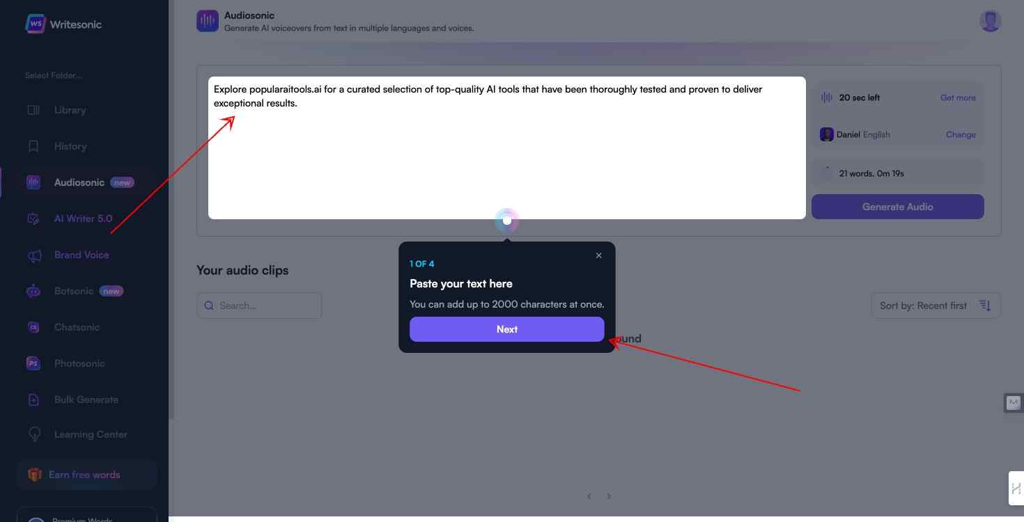 AudioSonic Text-to-Audio Conversion Tool