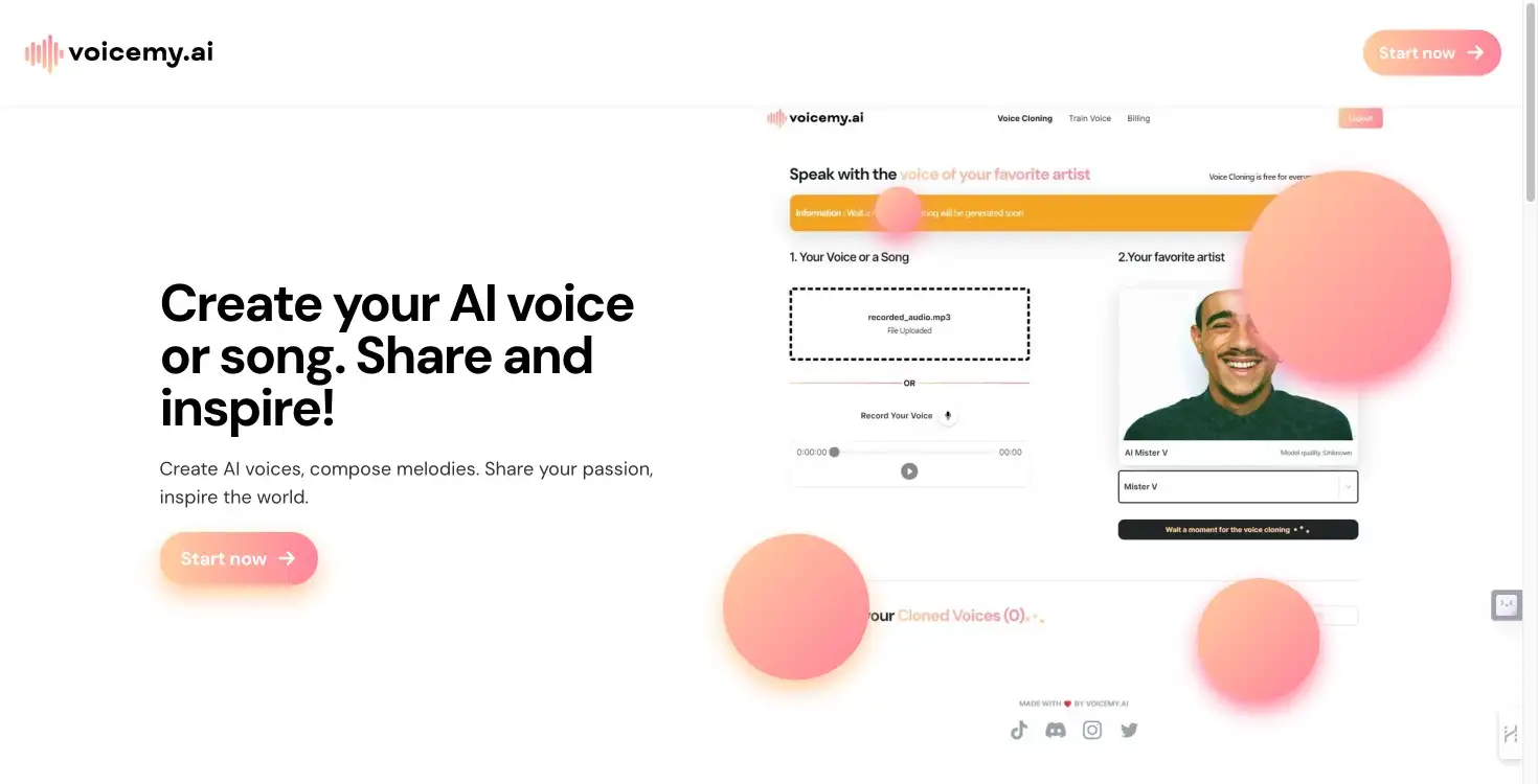 Experience the future of voice recognition with VoiceMy.AI