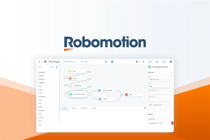 Robomotion RPA automating a desktop task