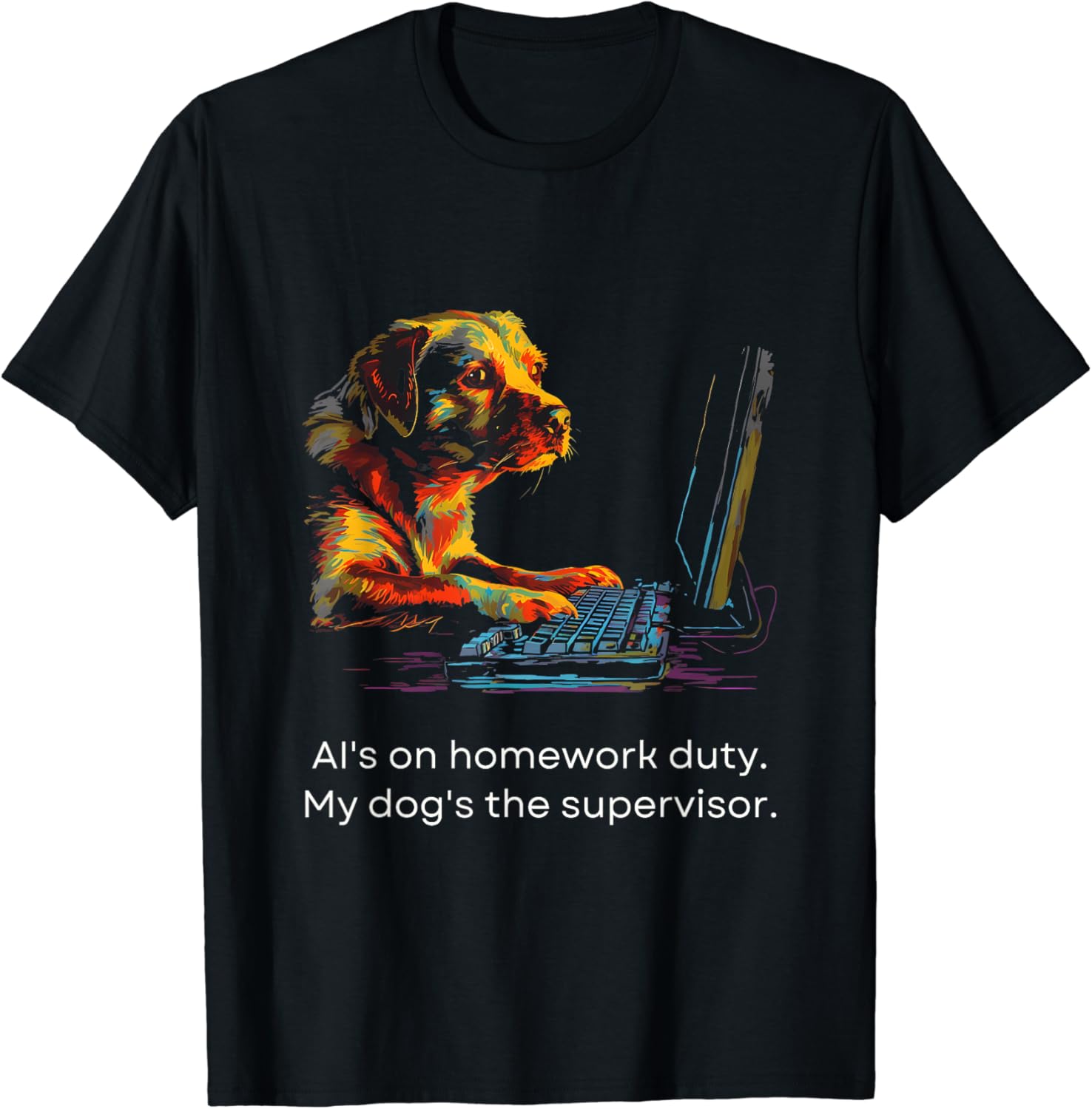 AI & Dog Homework Supervisor T-Shirt