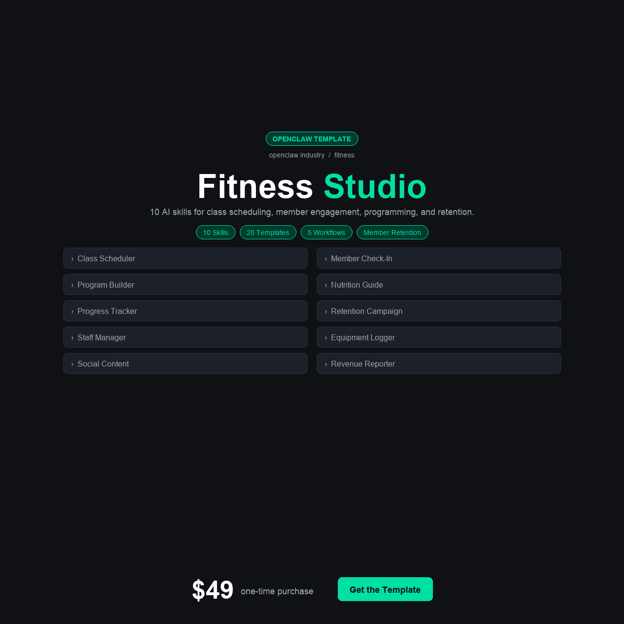 OpenClaw Fitness Studio
