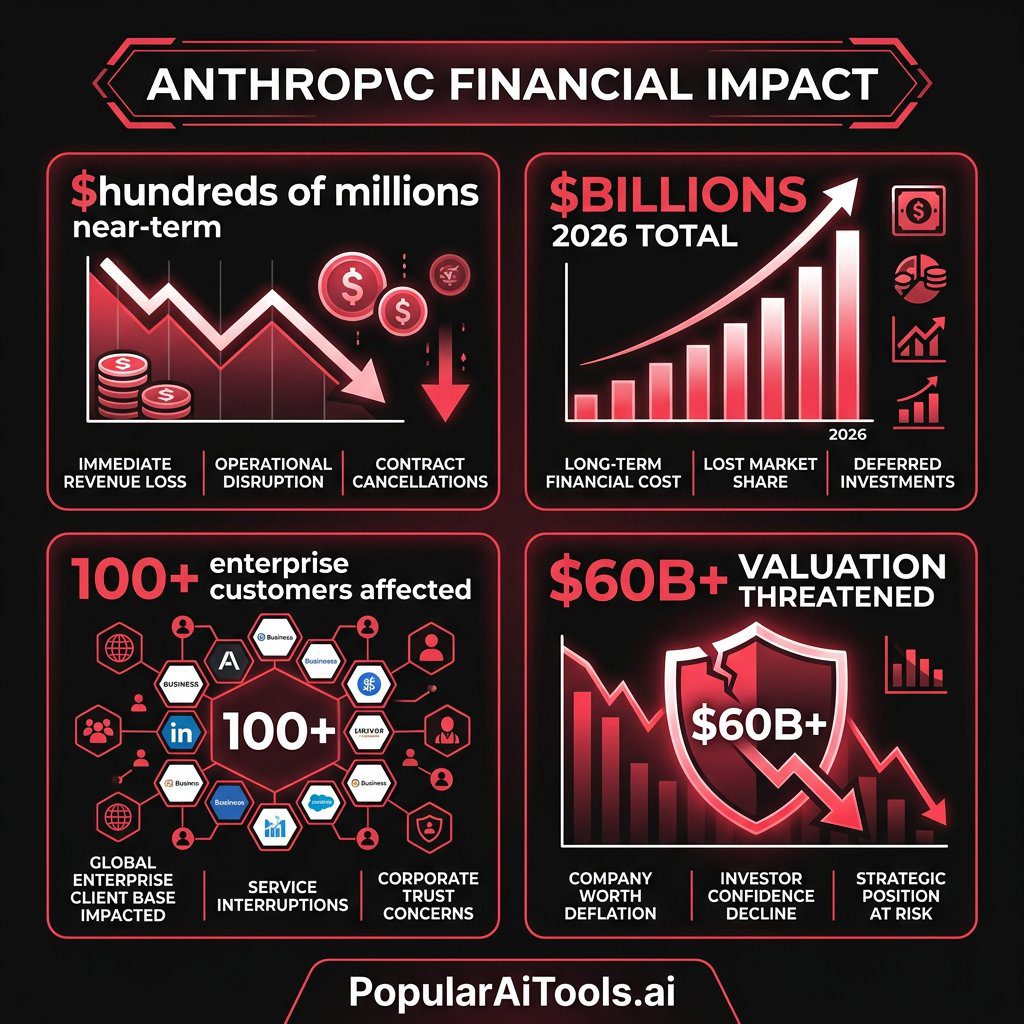 Financial impact breakdown of the Pentagon designation on Anthropic