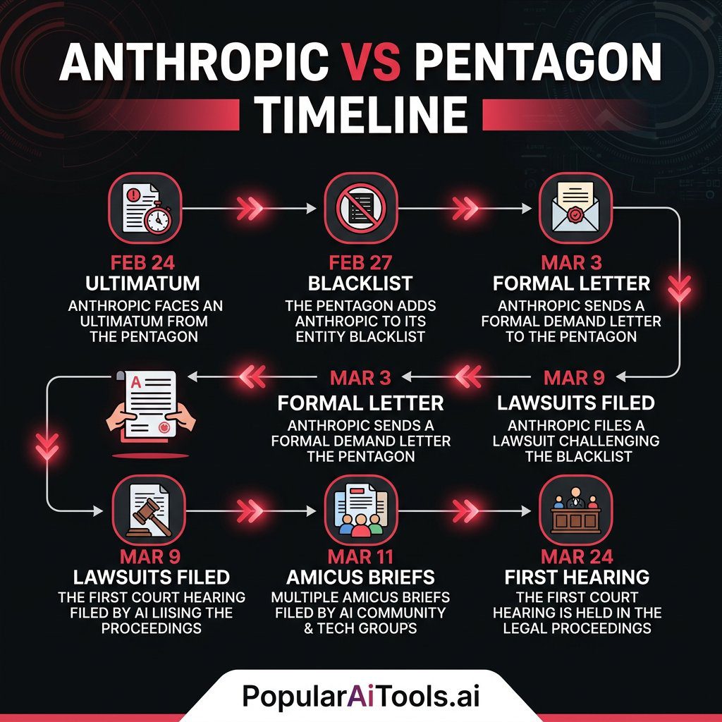 Timeline of Anthropic vs Pentagon lawsuit events