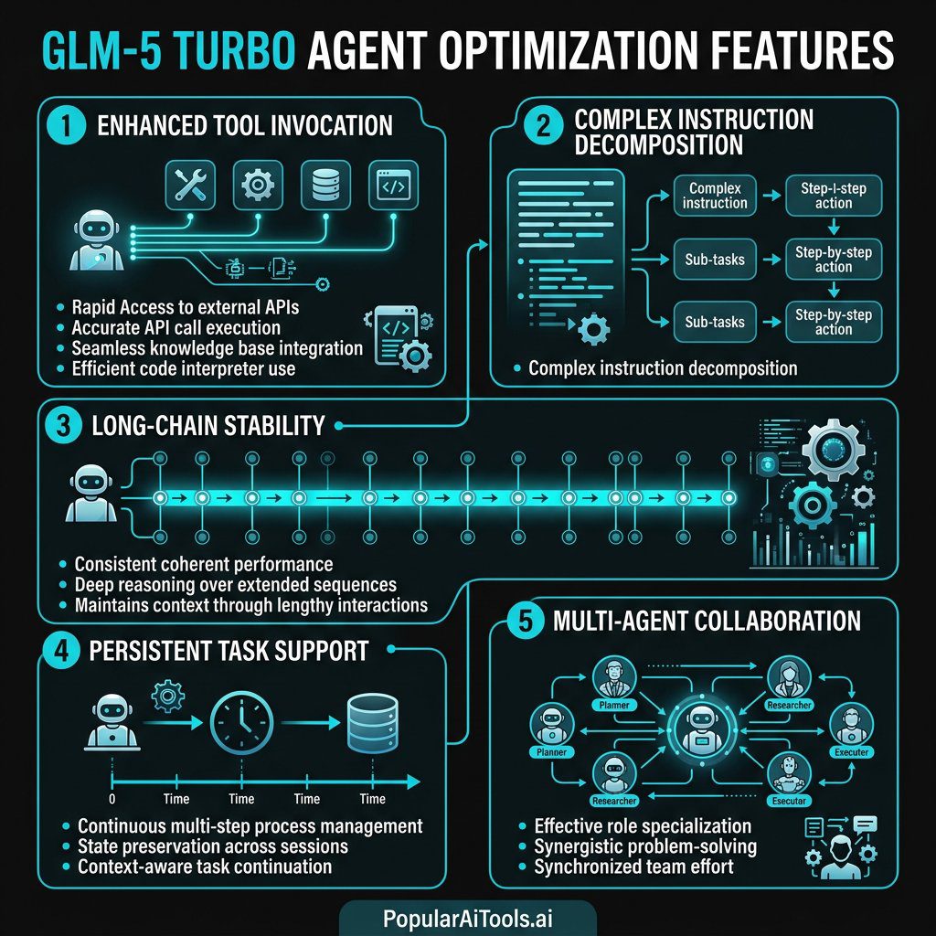 GLM-5 Turbo agent optimization features diagram