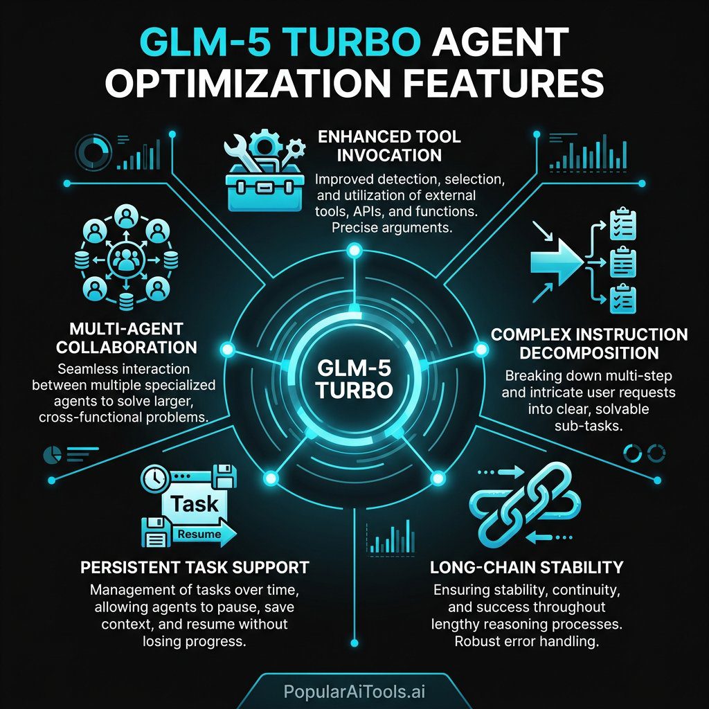 GLM-5 Turbo agent optimization features diagram