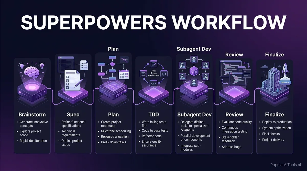 Superpowers 5 for Claude Code: Visual Brainstorming and Spec Reviews - Infographic 1