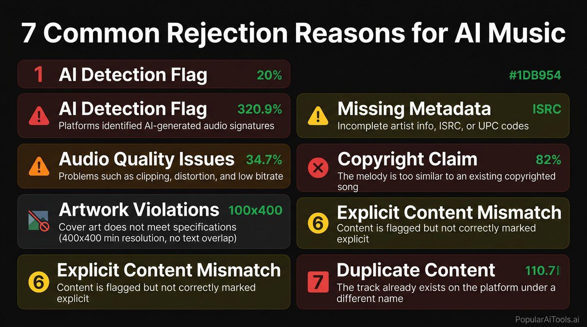 7 common rejection reasons for AI music on streaming platforms